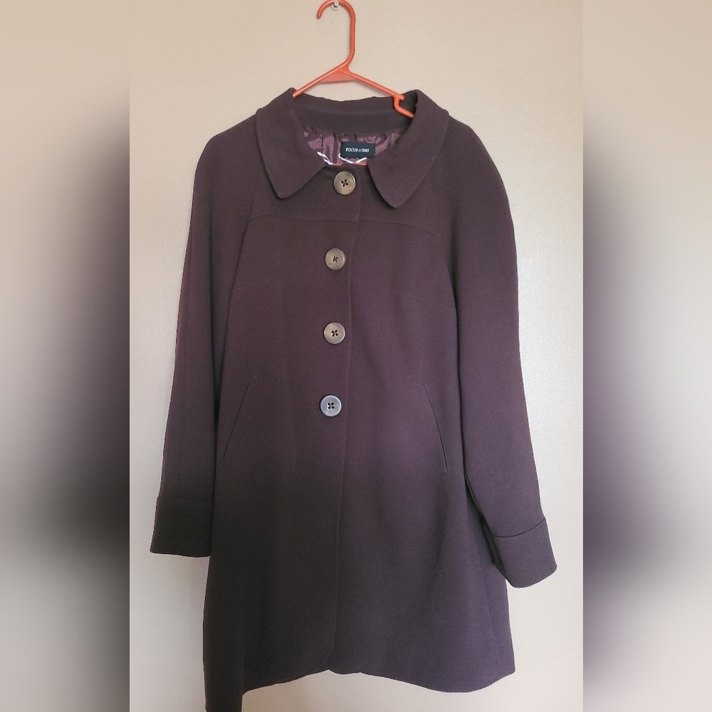 Focus 2000 Brown Pea Coat for Women